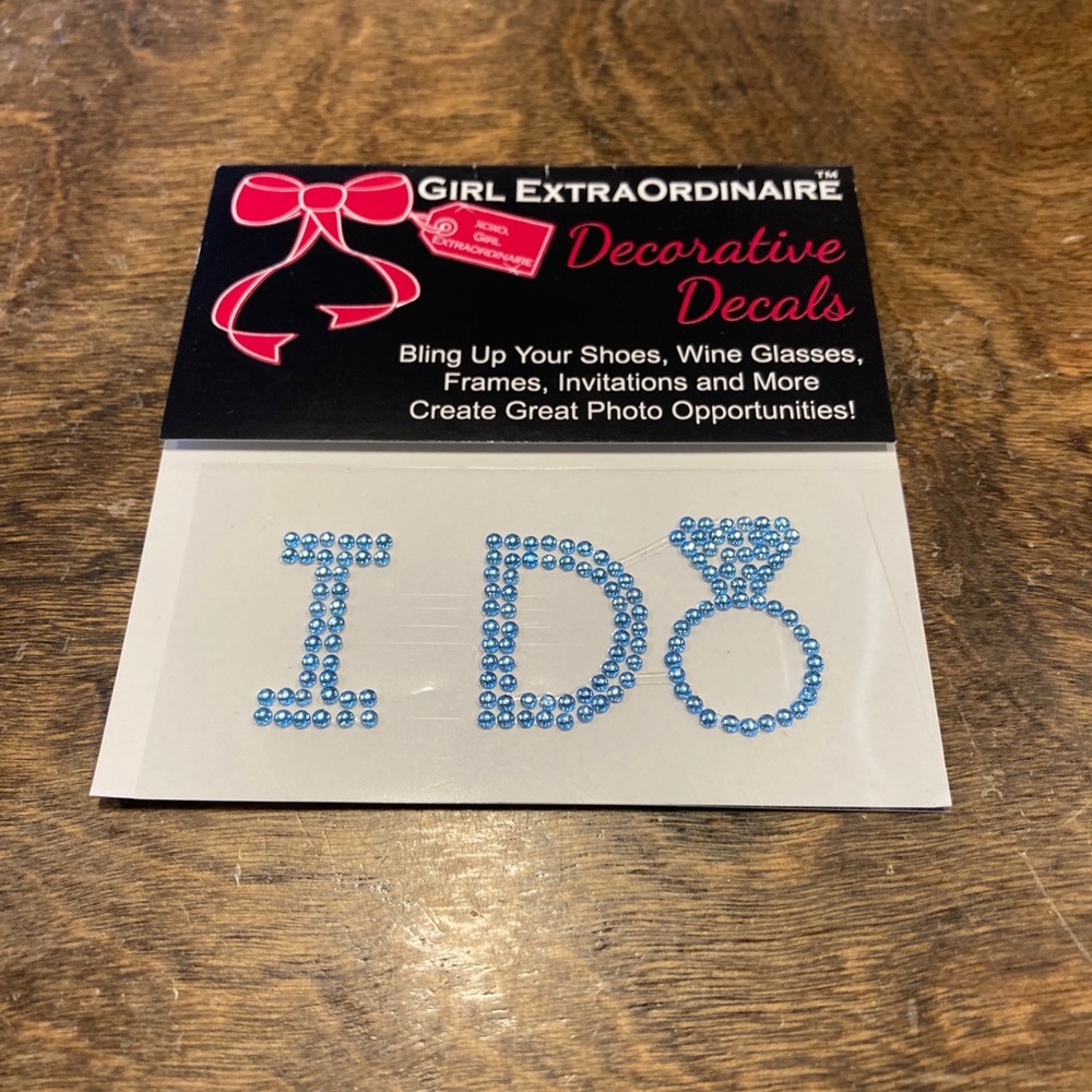 I DO wedding shoe decal sticker rhinestone blue